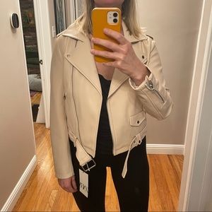 Zara NWT Faux Leather Moto Jacket Blush